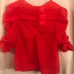 Women’s brand new never worn red ruffle shirt